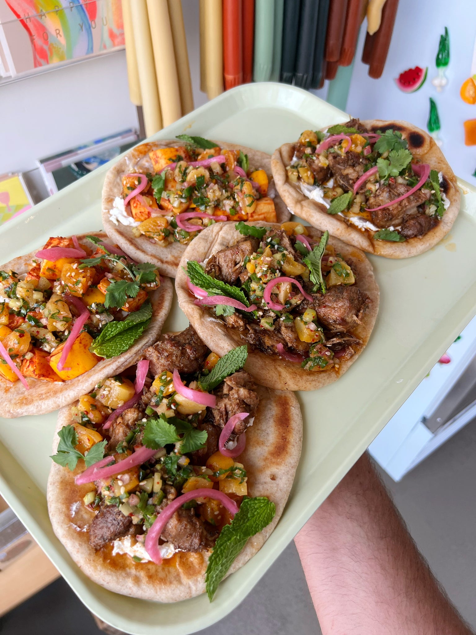 Tacos Arabes with Apricot Pico
