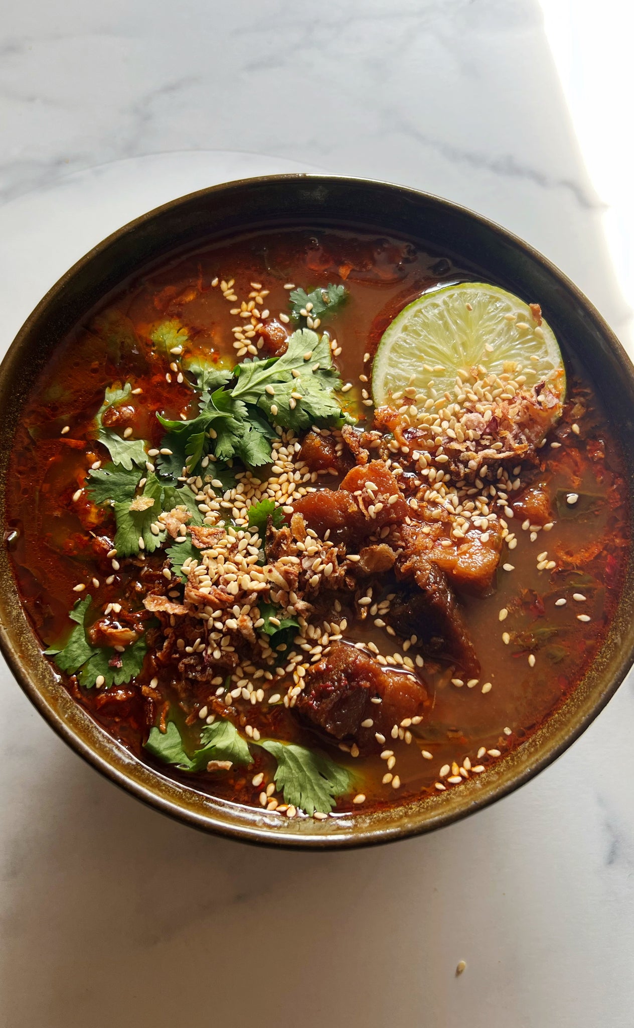 Hot & Sour Soup w/ Pork Belly or Tofu & Toasted Barley