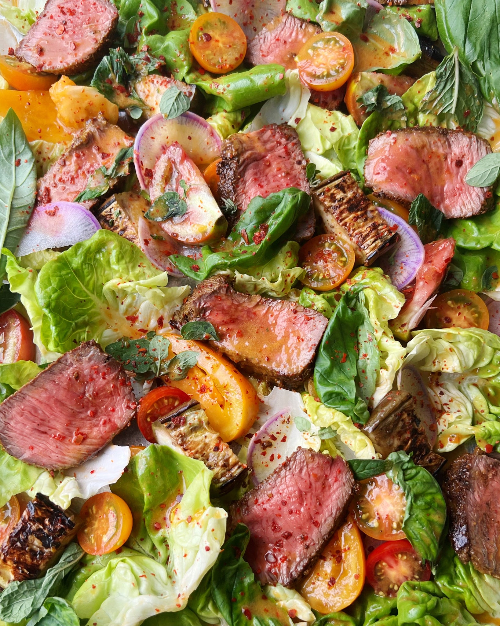 Grilled Steak Salad with Tomato Vinaigrette