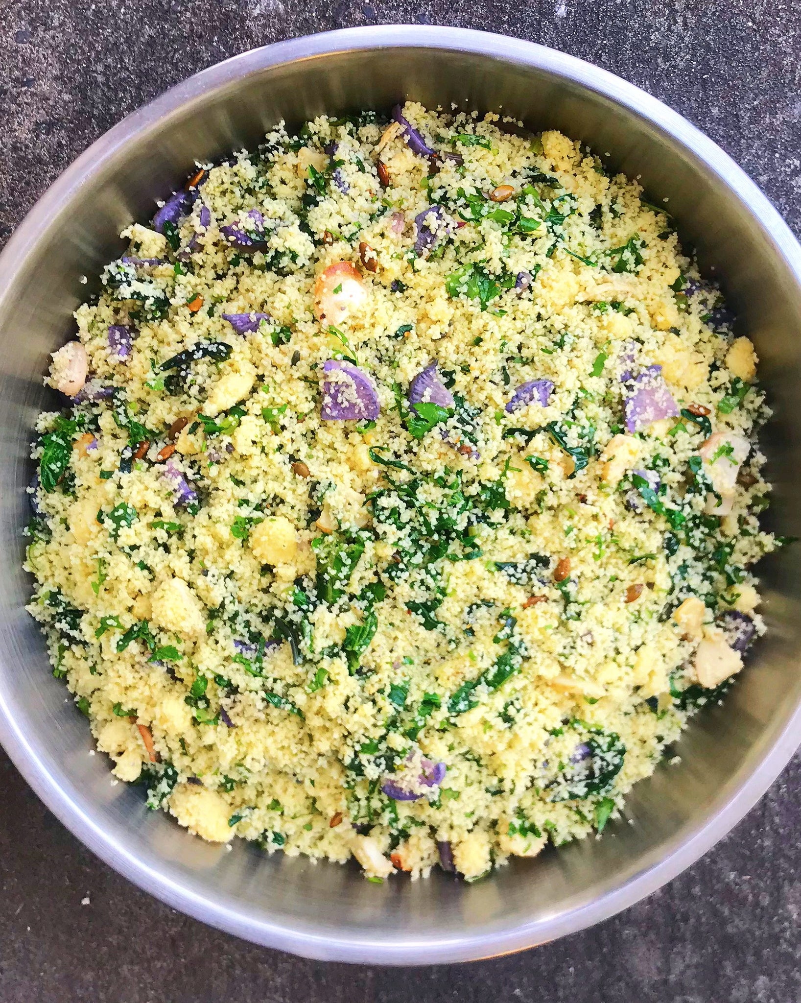 Cous Cous w/ Roasted Radishes, Mixed Herbs and Sumac