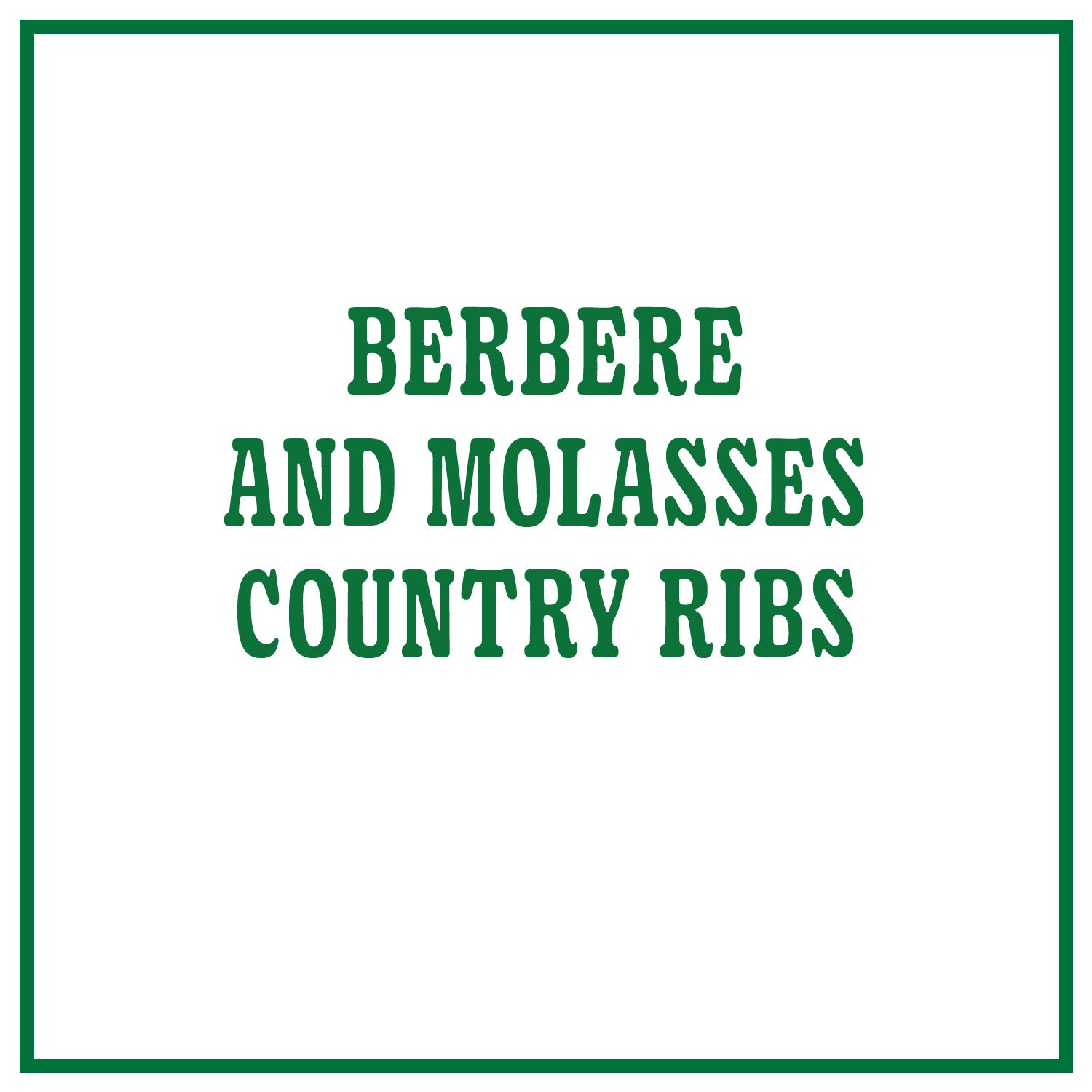 Berbere and Molasses Country Ribs