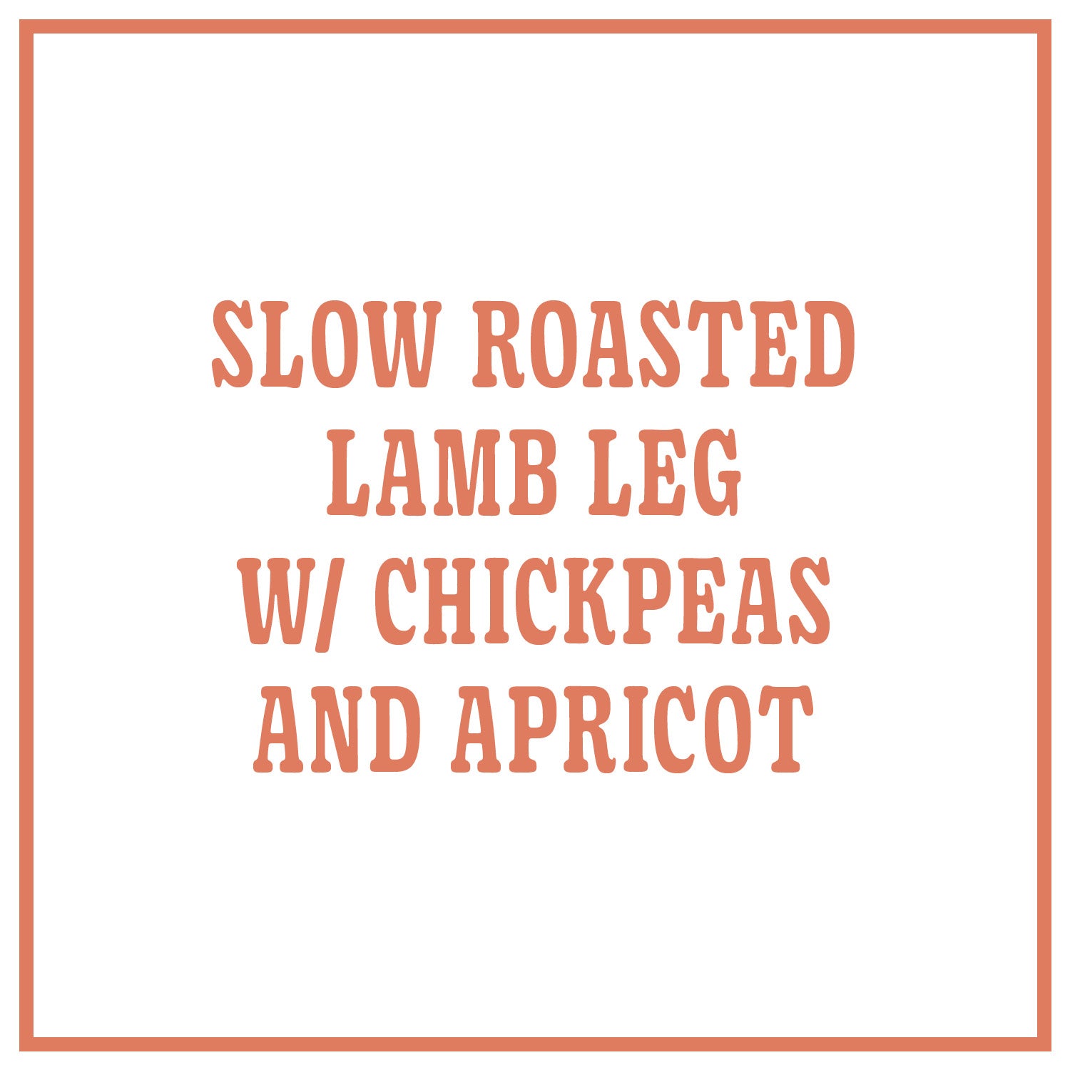 Slow Roasted Lamb Leg with Chickpeas and Apricot