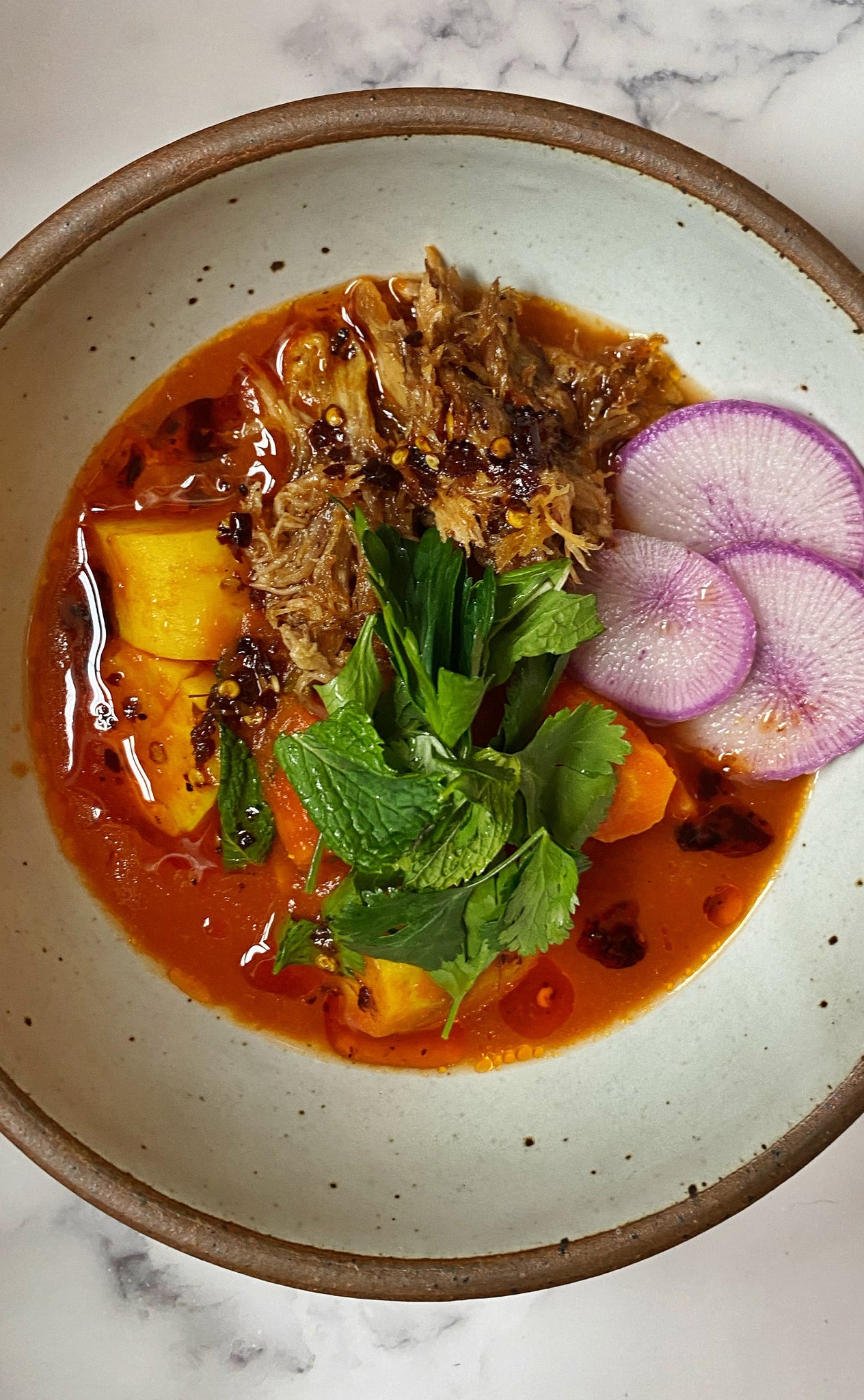 Root Vegetable Stew with Mixed Herbs and Hawaij