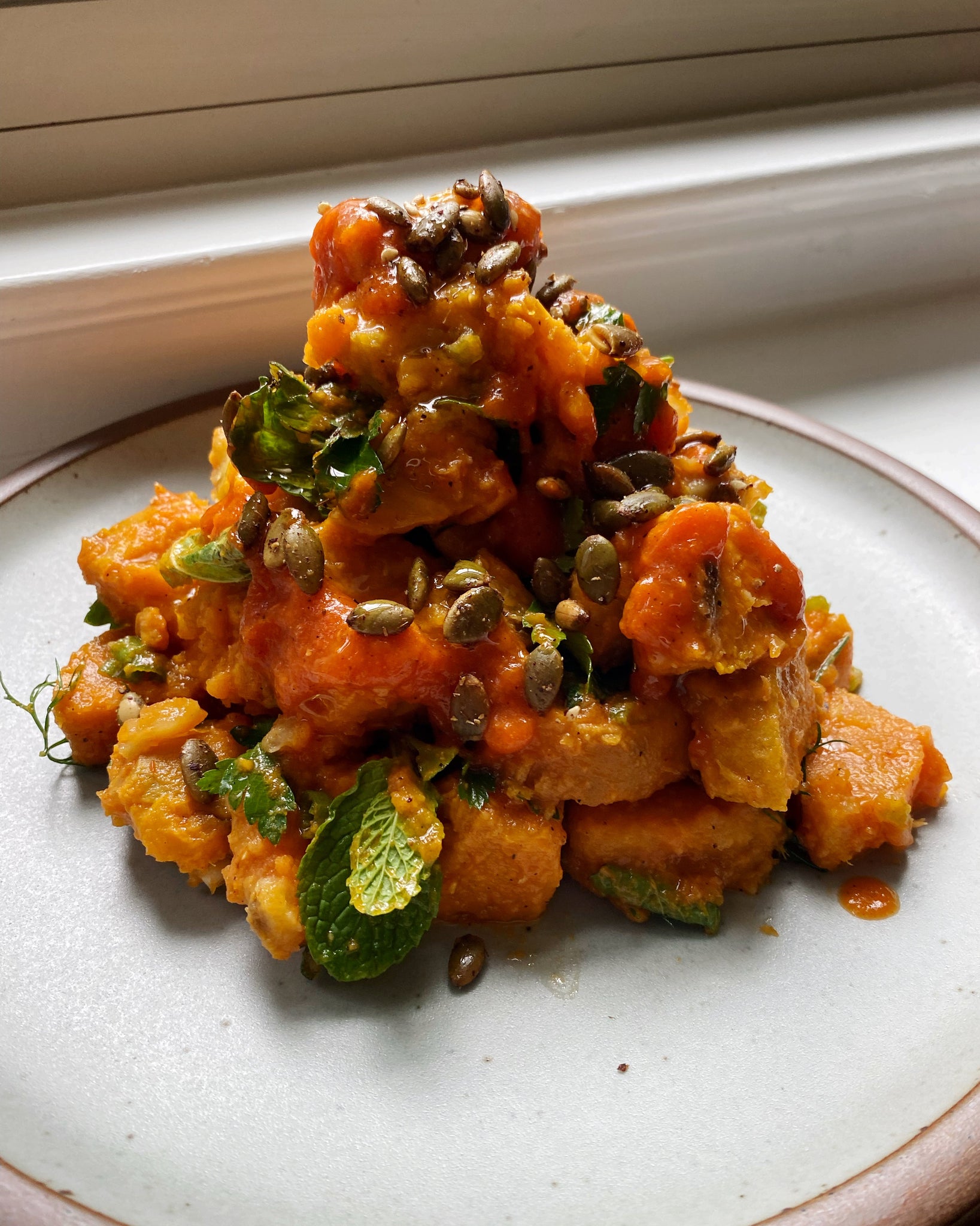 Sweet Potatoes with Carrot Dressing