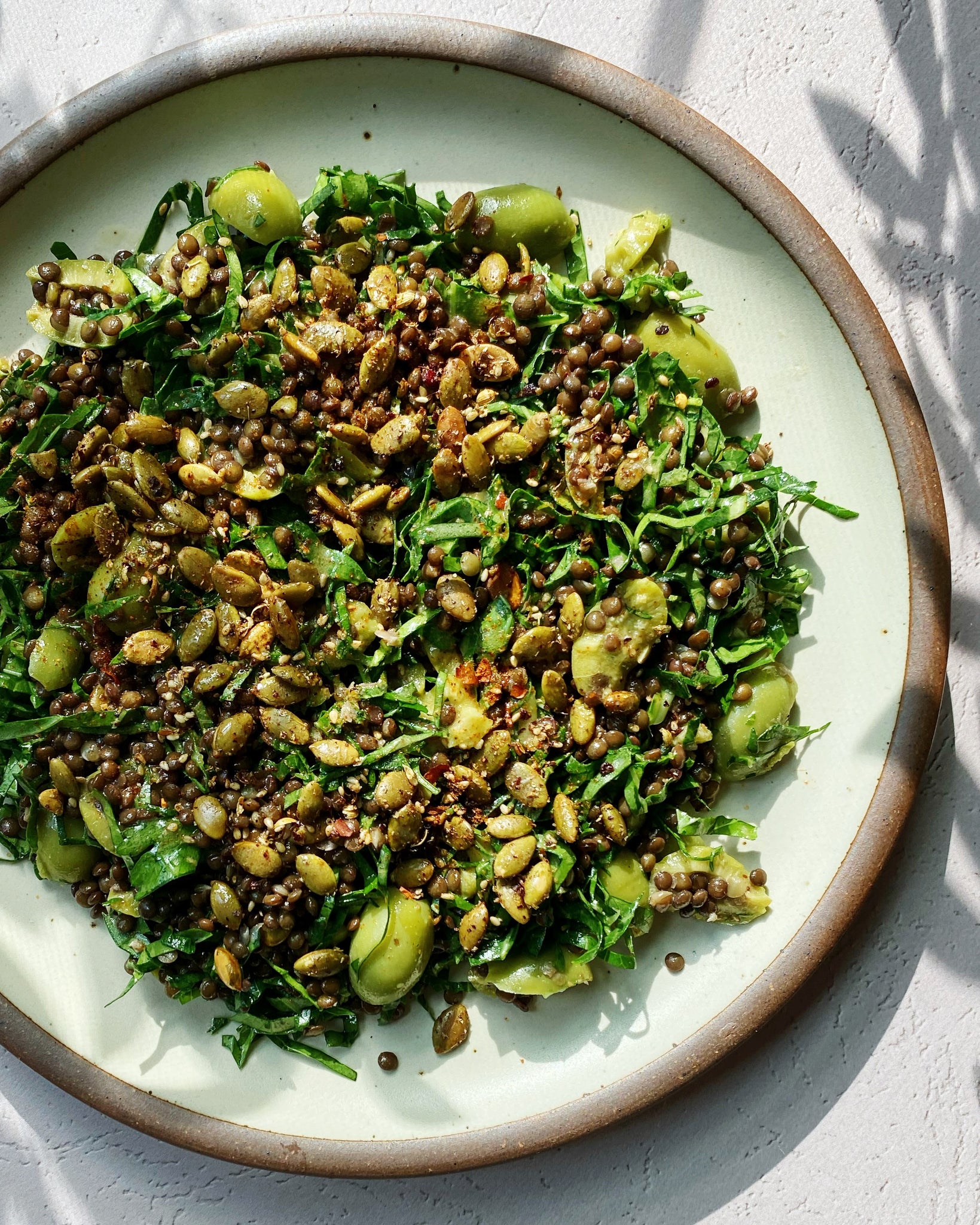 Lentil and Collard Salad with Castelvetrano Olives