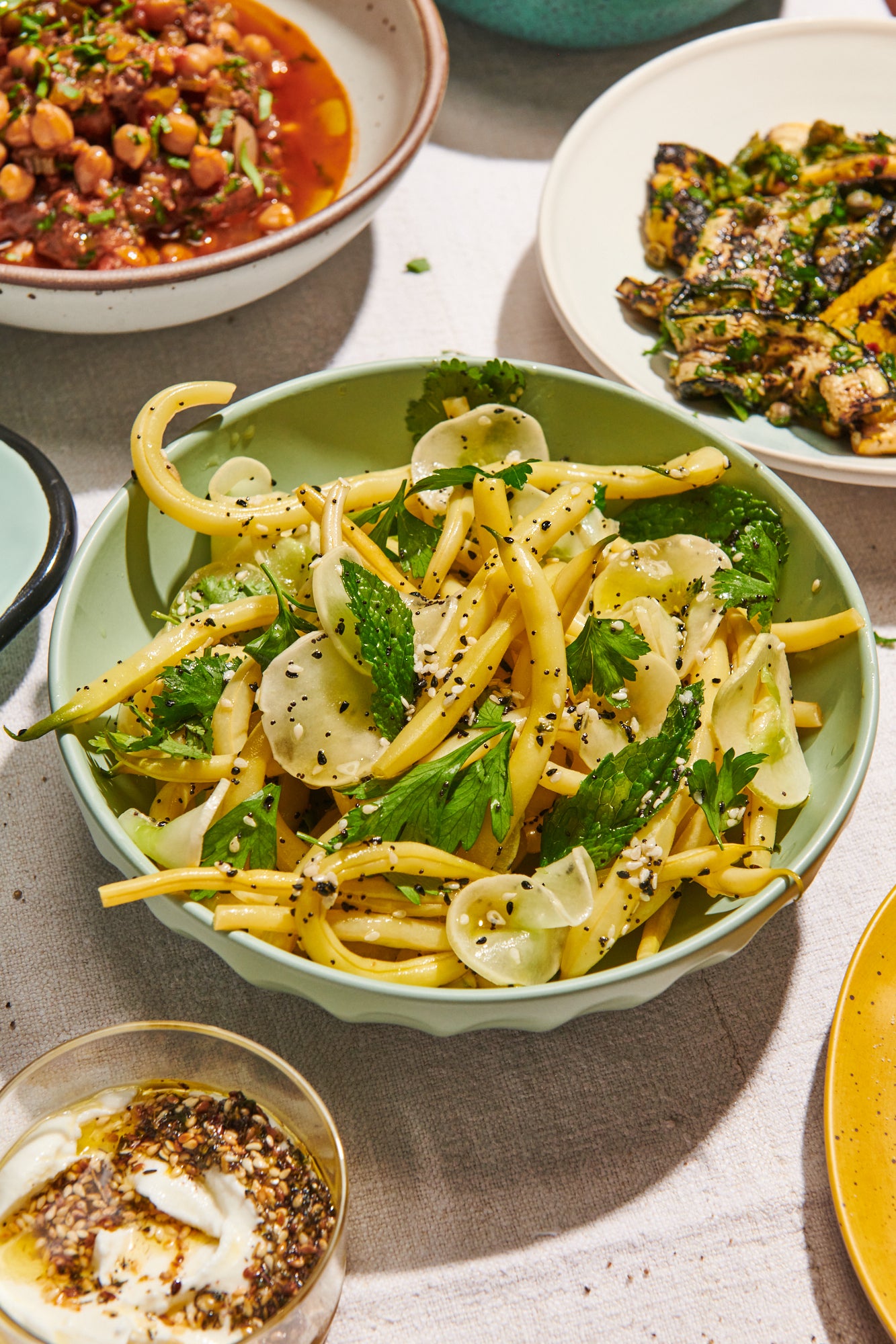 Snap Bean and Cucumbers with Mixed Herbs and Lime